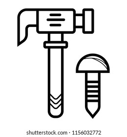 Hammer a nail. Repair tool