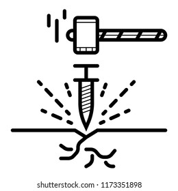 Hammer a nail. Repair tool
