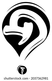 Hammer and Nail Representate question Mark ot can be use to company Logo or emoticon 