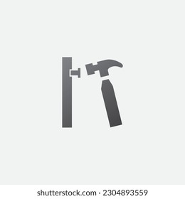 Hammer Nail Form Symbol Symbol Symbol Illustration Vektorgrafik