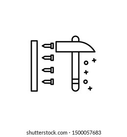 Hammer nail tools icon. Element of labor icon