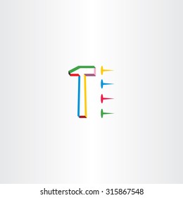 hammer and nail vector colorful icon tool