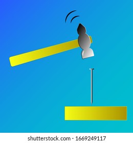 hammer hammer a nail vector illustration