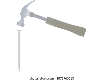Hammer and nail. vector illustration