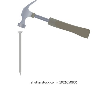 Hammer and nail. vector illustration