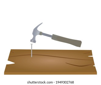 Hammer and nail. vector illustration