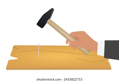 Hammer and nail. vector illustration