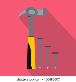 Hammer and nails icon
