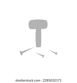 hammer and nails icon, on a white background, vector illustration