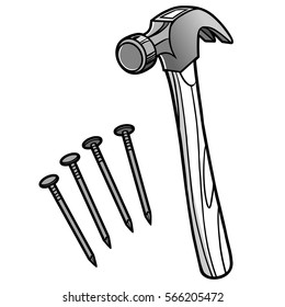 Hammer and Nails Illustration