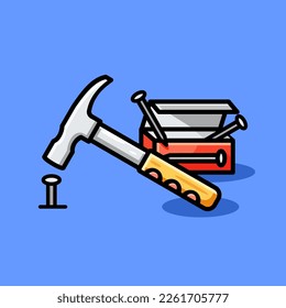 hammer and nails illustration design