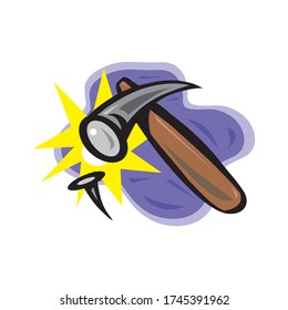hammer and nails isolated on a white background in EPS10