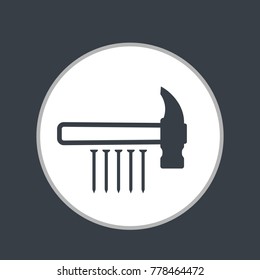 hammer and nails vector icon