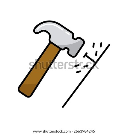 Hammer and nails vector icon. Construction, repair and building. Graph symbol for your web site design, logo, app, UI