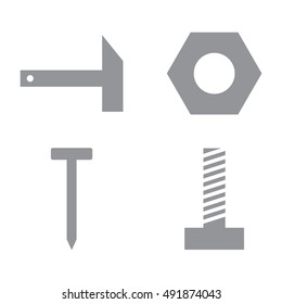 Hammer Nut Nail Bolt Icon
