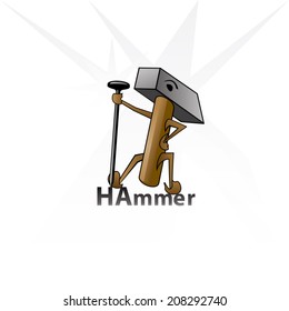 Hammer on a white background.