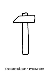 hammer on a white background. Building tools. Fixture for repair and decoration