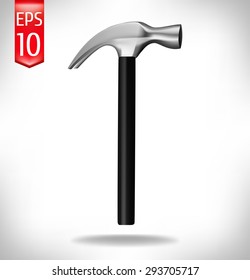 hammer on a white background. construction tools. vector illustration