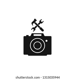 hammer, options, camera. Repair tool, repair vector icon, maintenance, repairs. Vector icon