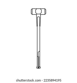 hammer outline icon logo for ui ux
