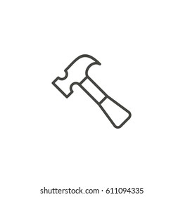 hammer outline icon vector