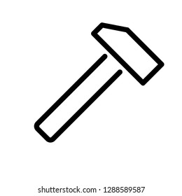 Hammer outline icon vector  isolated illustration editable