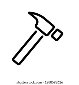 hammer outline icon vector  isolated illustration editable