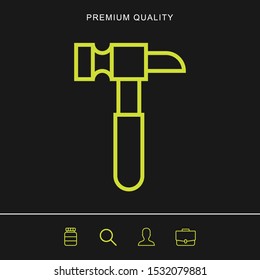 Hammer outline icon for web and mobile