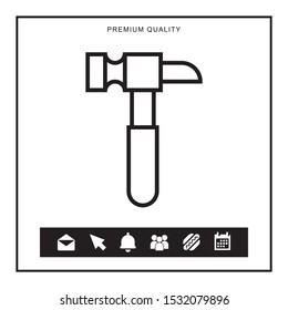 Hammer outline icon for web and mobile