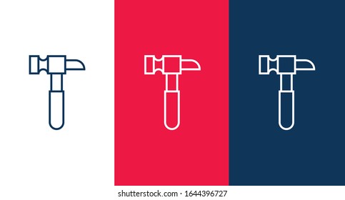 Hammer outline icon for web and mobile