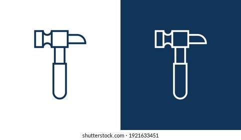 Hammer outline icon for web and mobile