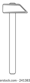 A hammer in outline and vector format.