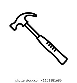 Hammer outline vector icon.