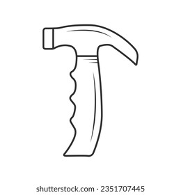 Hammer Outline-Vektorgrafik, Hammersymbol, Hammer-Illustration, Carpenter-Vektorgrafik, Mechanische Silhouette, Mechanische Werkzeuge, Tischlerwerkzeuge, Arbeitselemente, Arbeitsmittel, Arbeitstag, Arbeitstag