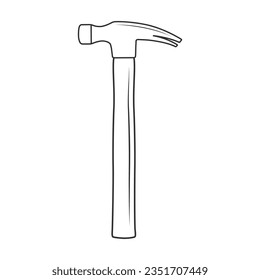 Vector de contorno de martillo, Icono de martillo, ilustración de martillo, vector de carpintero, silueta mecánica, herramientas mecánicas, herramientas de carpintero, elementos de trabajo, equipo de trabajo, Día del trabajo, Día del trabajador