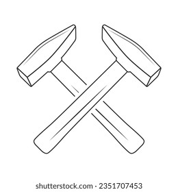 Hammer Outline Vector, Hammer Icon, Hammer illustration, Carpenter Vector, Mechanic silhouette, Mechanic Tools, Carpenter tools, Worker elements, Labor equipment, Labor Day, Worker day