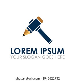 hammer pen vector , law logo vector