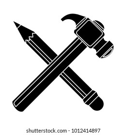 hammer pencil flat icon