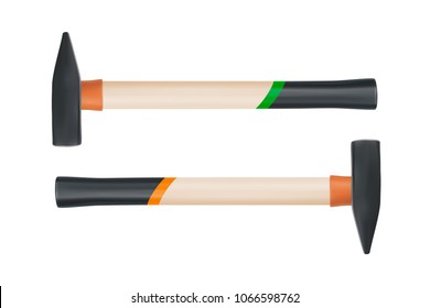 Hammer photo-realistic isolated on white background.Vector illustration.