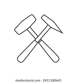 Hammer and pick vector symbol