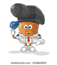 the hammer pilot mascot. cartoon vector