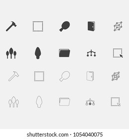 hammer, ping pong, door, cube, tree, lamp, folder, full screen icons set