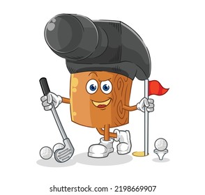 the hammer playing golf vector. cartoon character