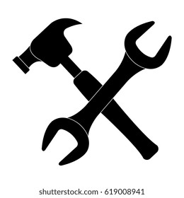 hammer and pliers tools isolated icon