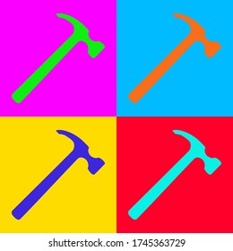 Hammer and pop-art on white