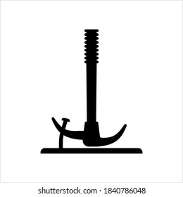 Hammer Pulling Nail Icon, Claw Hammer Pulling Nail Icon Vector Art Illustration