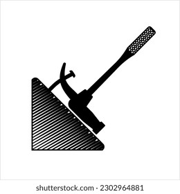 Hammer Pulling Nail Icon, Claw Hammer Pulling Nail Icon Vector Art Illustration