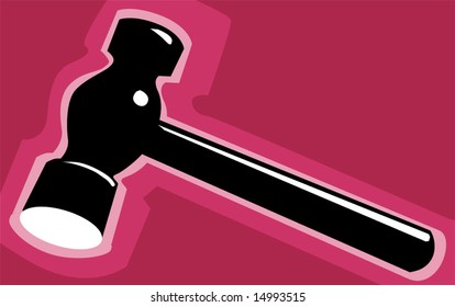 hammer in purple background	