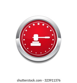 Hammer Red Vector Icon Button