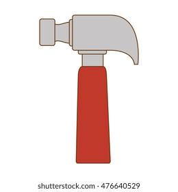 hammer repair and fix construction tools equipment vector illustration
